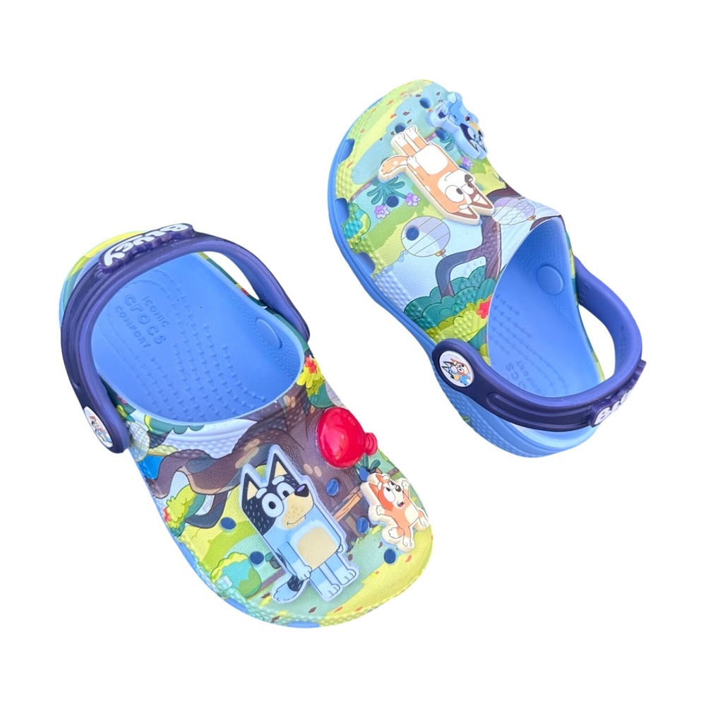 Crocs Kids Bluey Toddler Classic Clogs Size 8 Blue Green